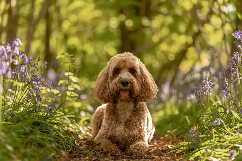 Teddy the cockapoo in the bluebells (12 of 21)
